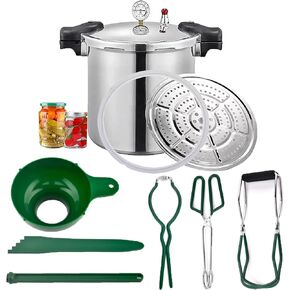 25 Quart Pressure Canner Cooker & all american pressure canners for canning & water bath canner | Pressure Gauge & Pressure Regulator | Induction Compatible & Pressure release 13 PSI (+/- 5%)