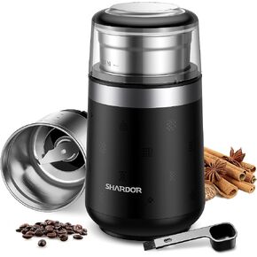 SHARDOR Electric Super Silent Blade Coffee Grinder, Timed Grind Control Rotary Knob, Adjustable Coarse to Fine for Coffee Beans, Spices & Herbs, with 1 Removable Stainless Steel Bowl, Black in Kuwait