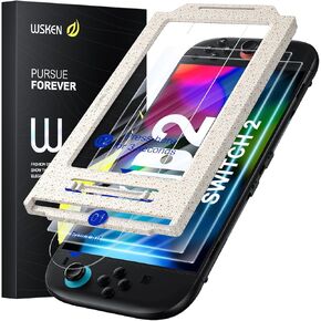 WSKEN for Nintendo Switch 2 Screen Protector - Shatterproof Tempered Glass with Auto-Dust Removal, Zero Bubbles Auto-Alignment, Anti-Scratch Glass Film for Switch 2 (2025) Accessories, 2 PCS