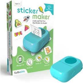 Ceaco Hello Blink - Mini Stickers and Photo Printer - Small Portable Bluetooth Thermal Printer Sticker Machine for Kids Gifts - Aged 8+ - iPhone Android Compatible