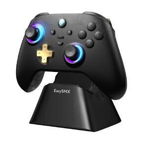 EasySMX D05 PC Controller - Enhanced Wireless Bluetooth Pro Controller with Charging Dock/Hall Sensor/RGB Lighting - No Stick Drift, No Dead Zone - Work for Windows PC, Android, Steam and Switch