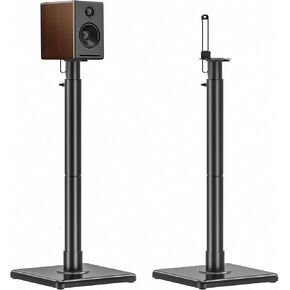 USX MOUNT Bookshelf Speaker Stands Pair, Height Adjustable Extends 32-42 inch for Rear Surround Sound Speakers, Floor Satellite Speaker Stands for Vizio Bose Sony JBL Klipsch Polk, Max Load 11 lbs