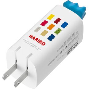Haribo 65W Three-Port GaN Wall Charger, Power Deliver PD and Qualcomm 3.0 Charging, 5V 3A Gummy Bear Style Quick Charger Block for iPhone, Samsung Galaxy