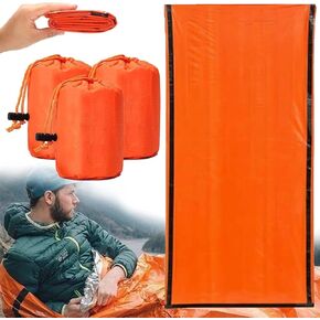 Emergency Sleeping Bag, 84"X36" Waterproof Survival Emergency Sleeping Bags for Survival, Pocket Size Survival Blanket, Thermal Bivy Sack for Outdoor Camping, Hiking