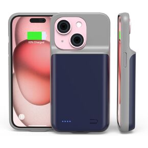شاحن لحالة البطارية لـ iPhone 15 Plus (6.7 بوصة) ، و 6800 مللي أمبير في الساعة من النوع C ultra-sprescate الشحن القابل للتوسيع القابل للتوسيع المحمول.