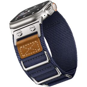 Suitisbest Rugged Bands Compatible for Apple Watch Ultra Band 49mm 46mm 45mm 44mm 42mm(Series 3), 3 Ring Military Nylon Sport Durable Matel Strap for Women Men iWatch Ultra 10 9 8 7 6 5 4 3 SE