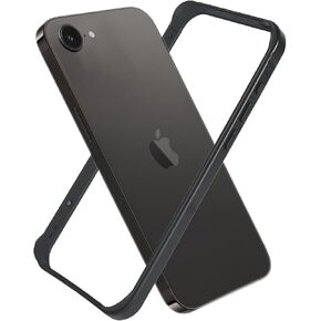 for iPhone 16e Bumper Case Metal, Aluminum Alloy + TPU Bumper Frame Slim Fit No Back Design Excellent Heat Dissipation Compatible with MagSafe 4 Corner Raised Shockproof (Black)