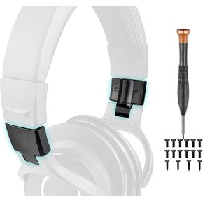 SOULWIT Replacement Headband End Caps Connectors Kit (2 Sets) for Audio Technica ATH M40, M40X Headphones, Replacement Hinge Repair Parts Accessories Covers - Black