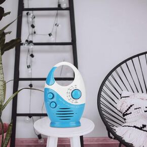 Portable Radio Shower Radio with Built in Speaker Practical Radio for Broadcast Hook Type Blue AM FM Radio Battery Powered Music News
