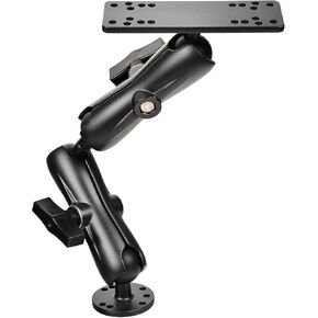 Aluminum Fish Finder Mount with 1.5'' Ball, 14.76'' Dual Rod Extended Arm for Longer Lengths, Marine Electronic Mount for Garmin, Lowrance, Humminbird, Raymarine,Compatible with RAM C-Size Kit