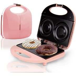 Mini Donut Maker Machine للأطفال-سطح كهربائي غير لاصقة ، Bakes 2 Donuts Mini ، سهلة التنظيف ، تصميم مضغوط لتناول الإفطار ، الوجبات الخفيفة ، الحلويات ، وأنشطة الخبز العائلية الممتعة (أسود)