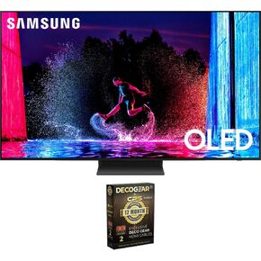 Samsung QN42S90DA 42 بوصة OLED 4K SMART TV 2024 حزمة مع DECO GEAR 2X 4K HDMI 2.0 مع موصلات النحاس النقي و CPS حزمة حماية الحصرية لمدة 12 شهرًا (Beach-CPS-261500)