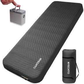 Self Inflating Sleeping Pad for Camping, 4" Extra-Thick Memory Foam Camping Mattress with Electric Pump, Fast Inflate & Deflate,9.5 R-Value Insulated Camping Pad for Car Travel Tent Cot
