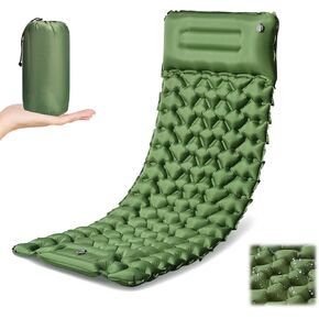 Sleeping Pad for Camping - Ultralight (1.9lbs) Inflatable Camping Mattress with Built-in Pillow & Foot Pump, 4" Thick Compact Air Pad for Backpacking, Hiking, Traveling, One-Second Deflation