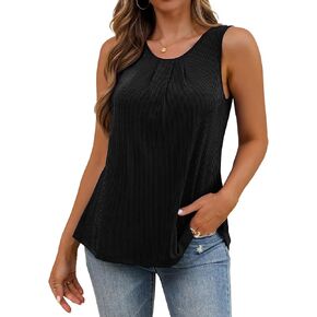 Ahlaray Womens Tops Casual Round Neck Pleated Cap Short Sleeve Shirts Tunics Blouses M-2XL