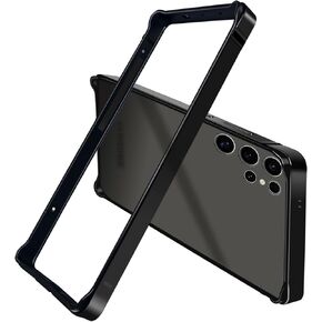 New Aluminum Frame Metal Bumper Frame Slim Hard Cover Suitable for Samsung s25ultra case, Metal Frame Armor with Soft Inner Bumper, Raised Edge Protection (Titanium Gray, Galaxy S25 Ultra)
