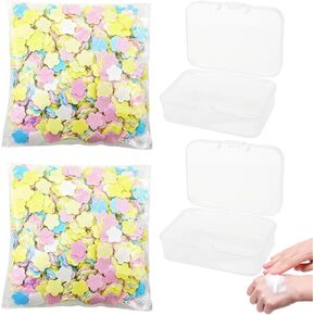 2000 Sheets Portable Disposable Paper Soap, Colorful Disposable Paper Soap, Different Scented Mini Fresh Petal Hand Wash Sheets, Scented Mini Soap Sheets (With 2 Storage Boxes)