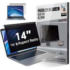 Computer Screen Privacy Shield 15.6 Inch, Removable Hanging Anti Blue Light Privacy Filter Panel for 16:9 Widescreen Monitor, Anti-Glare Protector
