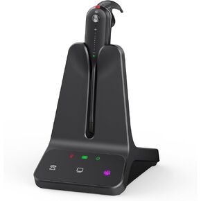 سماعة الرأس اللاسلكية Yealink Dect WH63 E2 ، سماعة رأس فردية معتمدة ، أذن واحدة (أحادية) للهاتف المكتبي والكمبيوتر اللينة ، ميكروفون إلغاء الضوضاء ، نطاق 607 قدمًا ، 3 أنماط ارتداء