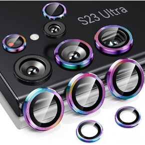 Hoerrye for Samsung Galaxy S24 Ultra Camera Lens Protector, Case-Friendly, Ultra-HD 9H Tempered Glass Screen Protector, Anti-Scratch, Space Titanium Military-Grade Drop Protection, Coroful Colorful