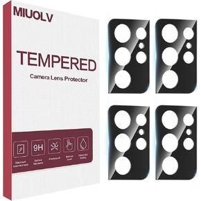 4 Pack Camera Lens Protector for Galaxy S22 Ultra, 9H Tempered Glass Camera Screen Protector Compatible with Samsung Galaxy S22 Ultra 5G, Bubble Free, Scratch-Resistant, Case Friendly, High Definition