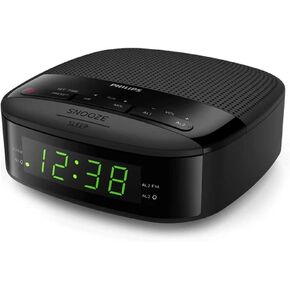 Philips Alarm Clocks Radio for Bedrooms, LED Display, Easy Snooze, Sleep Timer, Alarm Clock Radio w/Battery Backup Bedroom Clock