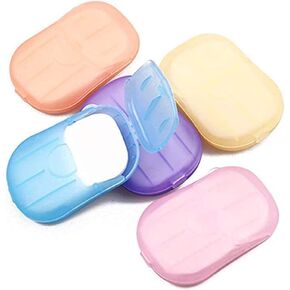 500 Sheets 5 Boxes Colorful Disposable Soap Paper, Mini Portable Travel Soap Paper Sheets, Hand Cleaner Washing Bath Paper Soap for Outdoor, Paper Soap for Outdoor, Camping Hiking Foot and Hand Care