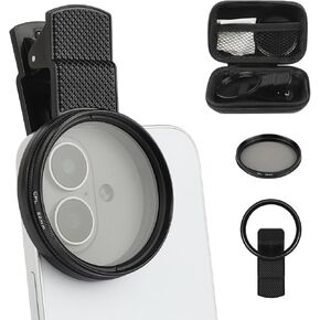 52mm CPL Phone Camera Filter,Clip-on CPL Polarizer Phone Camera Lens Filter for iPhone Samsung/Android Smartphones