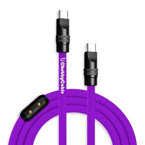 chubbycable Black Chubby Pro - Samurai Cable 240W USB-C Cable Silicone Fast Charging Type C Charger Cord, White, Type-C to Type-C, 6.6FT
