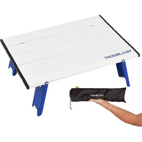 TREKOLOGY Portable Beach Table, Mini Folding Beach Table for Sand, Compact Foldable Design, Quick Setup, Weather-Resistant, Lightweight, Ideal for Beach, Hiking, Picnics, and Camping