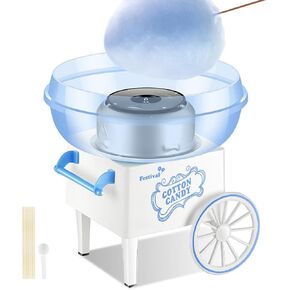 Cotton Candy Machine for Kids, Cotton Candy Maker for kids Christmas Gifts, Birthday Gifts with 10 sticks and 1 Scoop, home use (Blue)