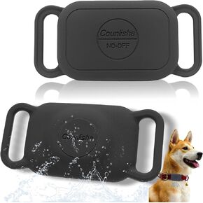 Silicone Holder for Tile pro (2024) for Dog Collar, Slim Durable Cover tag for pet Necklace Accessories, Waterproof case for Tile Life360 pro Tracker for cat,Bag (2 Pack,Black)