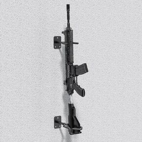 Gun Rack for Wall, Adjustable 1/2 Slot Indoor Gun Racks, Heavy Duty Steel Gun Rack Wall Mount, Securely Display Shotgun & Rifle