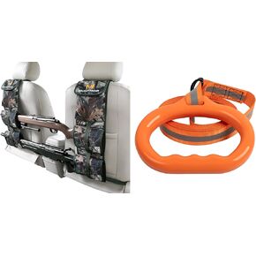 Truck Gun Rack (Camo, A Pair) and Deer Drag with Wider High-Strength Handle, 900D Sturdy Seat Back Gun Rack, 1100lbs Deer Drag Rope, Easy to Use Deer Hunting Accessories