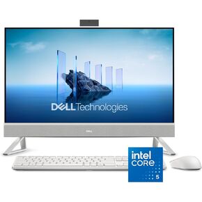 Dell 27 All-in-One Desktop ec27250-27-inch FHD (1920 x 1080) Display, Intel Core 5 Processor 120U, Intel Graphics, 16GB DDR5 RAM, 512GB SSD, Windows 11 Home, Onsite Service - White
