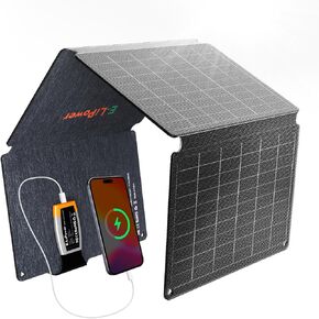 Portable Solar Panel 36W | 26% High-Efficiency Foldable Solar Panels with USB QC and PD Quick Charge for Camping, Hiking, Outdoor Trip, Compatible with Phones, Ipad & Tablets