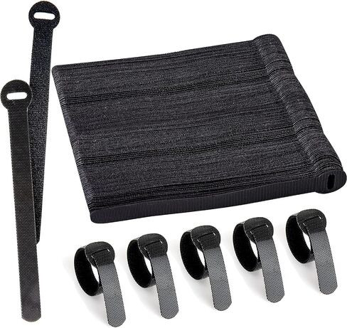 120 PCS Cable Management Ties, 5+6+8inch Multi Size Cord Wraps Black, Tidy Reusable Wire Ties for Cords, PC, TV, Computer & Desk in Saudi Arabia