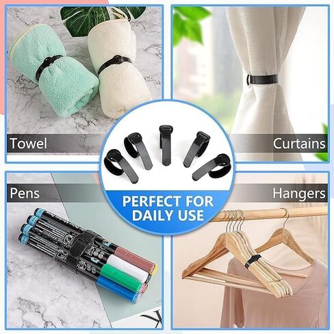 120 PCS Cable Management Ties, 5+6+8inch Multi Size Cord Wraps Black, Tidy Reusable Wire Ties for Cords, PC, TV, Computer & Desk in Saudi Arabia