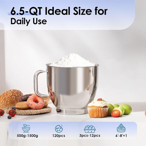 Kitchen in the box Stand Mixer - 8.5 Quart Mixing Bowl with Handle, 900 Watt Heavy Bread Dough Standing Mixers Tilt-head with Dough Hook, Whisk, Flat Beater and Splash Guard (Black) in Saudi Arabia
