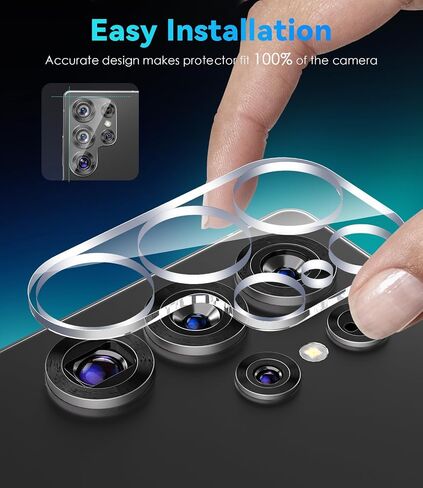 CloudValley [4 Pack Camera Lens Protector for Samsung Galaxy S25 Ultra, 9H Tempered Glass Lens Cover, Anti-Scratch & Case Friendly [Not Affect Flash & Night Shot],Clear in Saudi Arabia