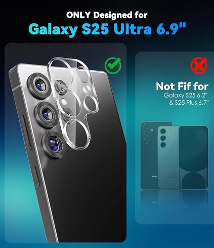 CloudValley [4 Pack Camera Lens Protector for Samsung Galaxy S25 Ultra, 9H Tempered Glass Lens Cover, Anti-Scratch & Case Friendly [Not Affect Flash & Night Shot],Clear in Saudi Arabia