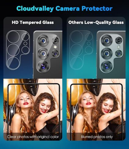 CloudValley [4 Pack Camera Lens Protector for Samsung Galaxy S25 Ultra, 9H Tempered Glass Lens Cover, Anti-Scratch & Case Friendly [Not Affect Flash & Night Shot],Clear in Saudi Arabia