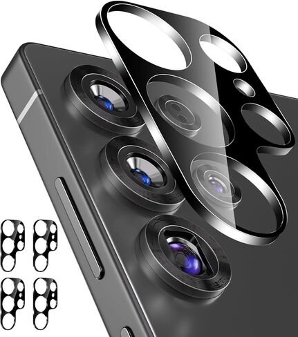 Cloudvalley [4 حزمة حزمة العدسات الكاميرا ل Samsung Galaxy S25 Ultra ، غطاء العدسة الزجاجية 9H مقررة ، مضاد للقرعة وحالة ودية [لا تؤثر على الفلاش والليل] ، Clearnight in Kuwait