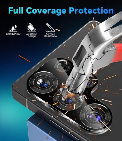 Cloudvalley [4 حزمة حزمة العدسات الكاميرا ل Samsung Galaxy S25 Ultra ، غطاء العدسة الزجاجية 9H مقررة ، مضاد للقرعة وحالة ودية [لا تؤثر على الفلاش والليل] ، Clearnight in Kuwait