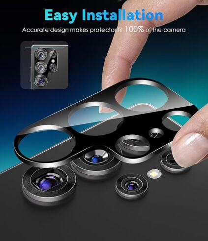 Cloudvalley [4 حزمة حزمة العدسات الكاميرا ل Samsung Galaxy S25 Ultra ، غطاء العدسة الزجاجية 9H مقررة ، مضاد للقرعة وحالة ودية [لا تؤثر على الفلاش والليل] ، Clearnight in Kuwait