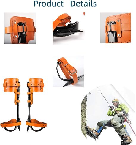 Tree Climbing Spikes Set, 304 Stainless Steel Adjustable Tree Climbing Spike 2 Gears and Non-Slip Pedal Trees, Picking Fruit in Saudi Arabia