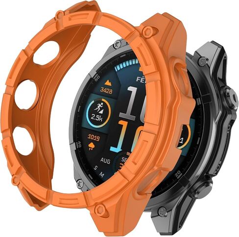 غطاء علبة Isabake متوافق مع Garmin Fenix ​​8 47mm Solar و Soft and Hoved TPU Pumper Frame Framged Presced Prescess Presctories Smart Watch Excalsions Smart in Saudi Arabia