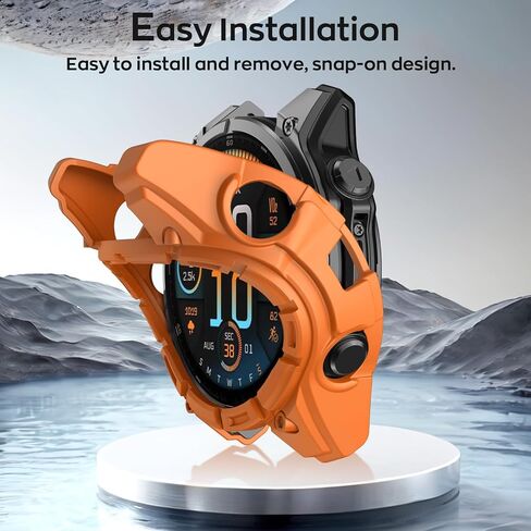 غطاء علبة Isabake متوافق مع Garmin Fenix ​​8 47mm Solar و Soft and Hoved TPU Pumper Frame Framged Presced Prescess Presctories Smart Watch Excalsions Smart in Saudi Arabia