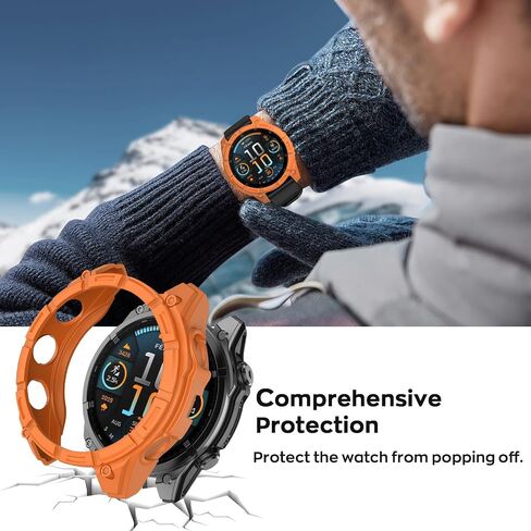 غطاء علبة Isabake متوافق مع Garmin Fenix ​​8 47mm Solar و Soft and Hoved TPU Pumper Frame Framged Presced Prescess Presctories Smart Watch Excalsions Smart in Saudi Arabia