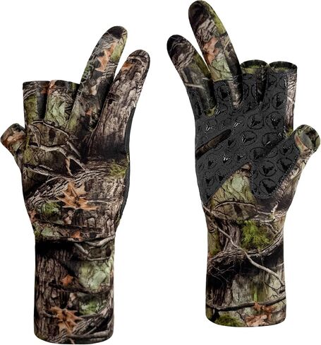 Palmyth Mens Hunting Gloves Lightweight Fingerless Camo Glove Outdoor Marsh Fog in Kuwait